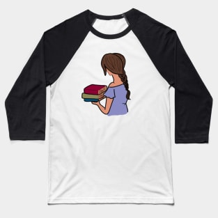 Girl holding Books Baseball T-Shirt